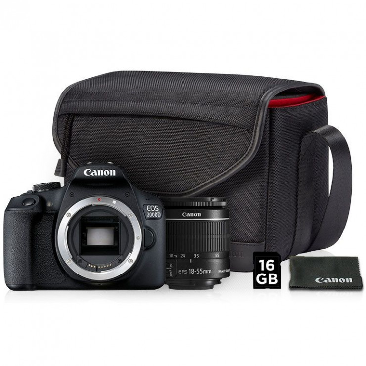 Canon EOS 2000D DSLR Priceless Moments with EF-S 18-55mm  DC Lens, Bag & Card