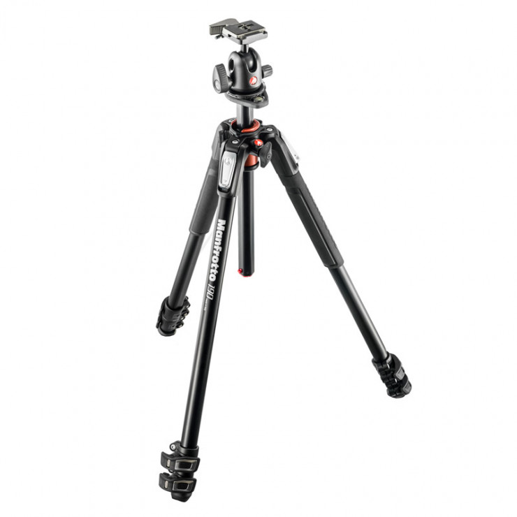 Manfrotto MK190XPRO3-BH Aluminum Tripod with 496RC2 Ball Head - 1