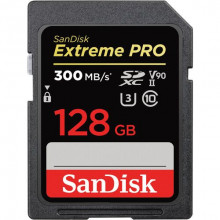 SANDISK EXTREME PRO 128GB SDXC MEMORY CARD 300MB/S, UHS-II, CLASS 10, U3, V90