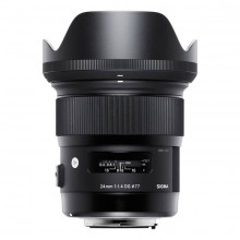 Sigma 24mm f1.4 DG HSM Art for Nikon with lens hood