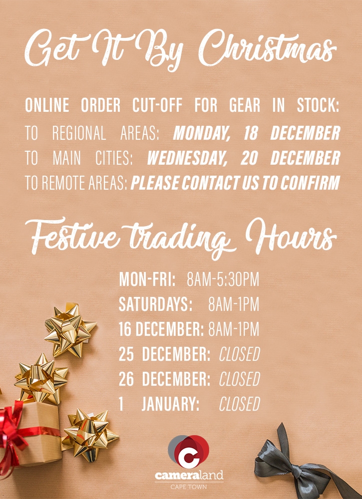 Cameraland Cape Town Festive Trading Hours 2017