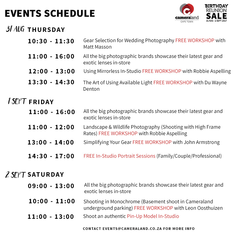 Cameraland's 59th Birthday Reunion | 3 Day Festival of Photography